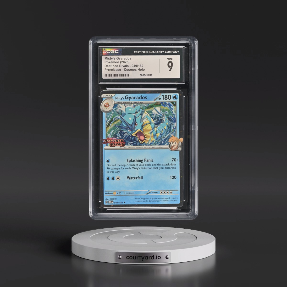 2025 Destined Rivals - DRI EN #049/182 Misty's Gyarados - Prerelease (Cosmos Holo) (CGC 9 MINT)