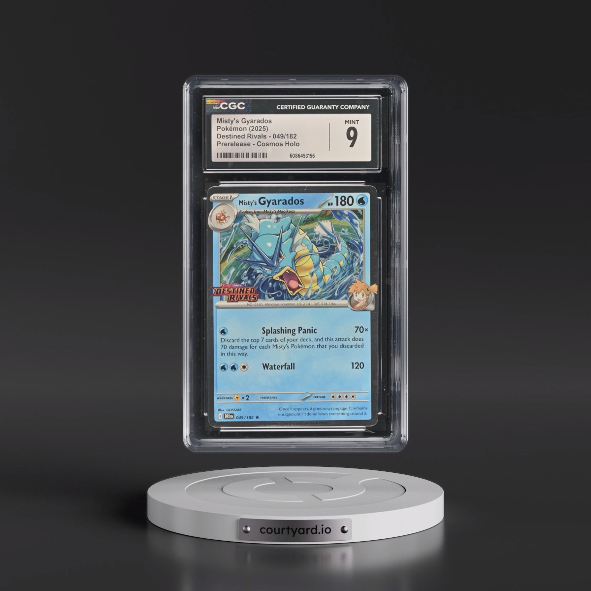 2025 Destined Rivals - DRI EN #049/182 Misty's Gyarados - Prerelease (Cosmos Holo) (CGC 9 MINT)
