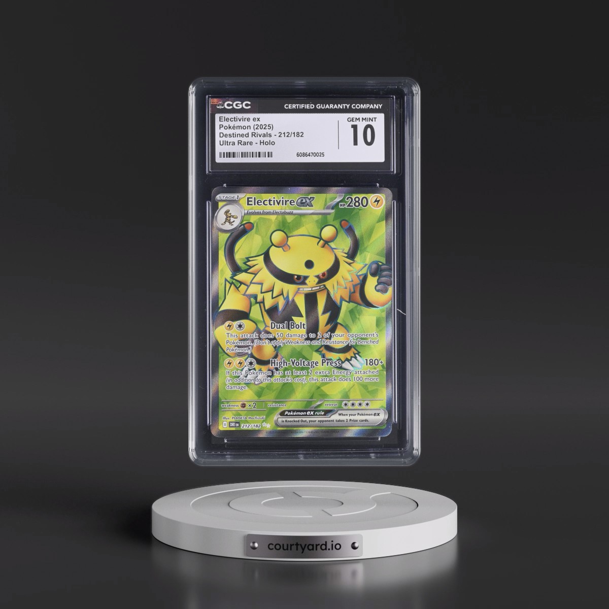 2025 Destined Rivals - DRI EN #212/182 Electivire ex - Ultra Rare Holo (CGC 10 GEM MINT)