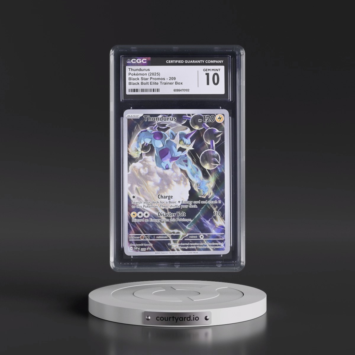 2025 Pokémon Svp EN-SV Black Star Promo #209 Thundurus - Black Bolt Elite Trainer Box (CGC 10 GEM MINT)