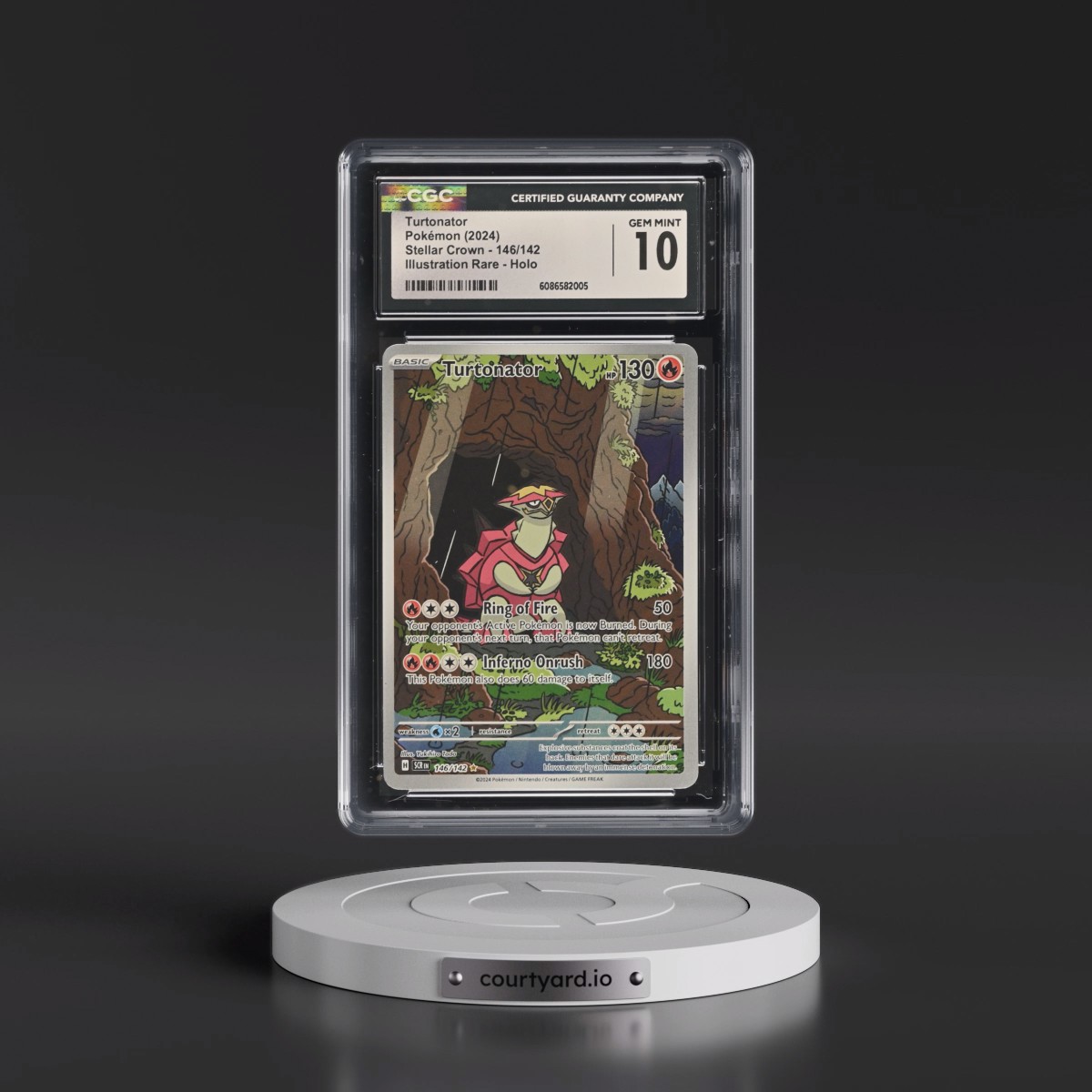 2024 Stellar Crown - SCR EN #146/142 Turtonator - Illustration Rare Holo (CGC 10 GEM MINT)