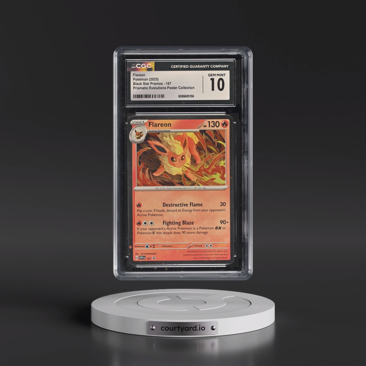 2023 Black Star Promos - Scarlet & Violet SVP EN #167 Flareon - Prismatic Evolutions Poster Collection (Cosmos Holo) (CGC 10 GEM MINT)