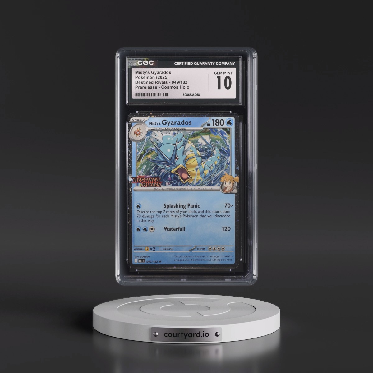2025 Destined Rivals - DRI EN #049/182 Misty's Gyarados - Prerelease (Cosmos Holo) (CGC 10 GEM MINT)