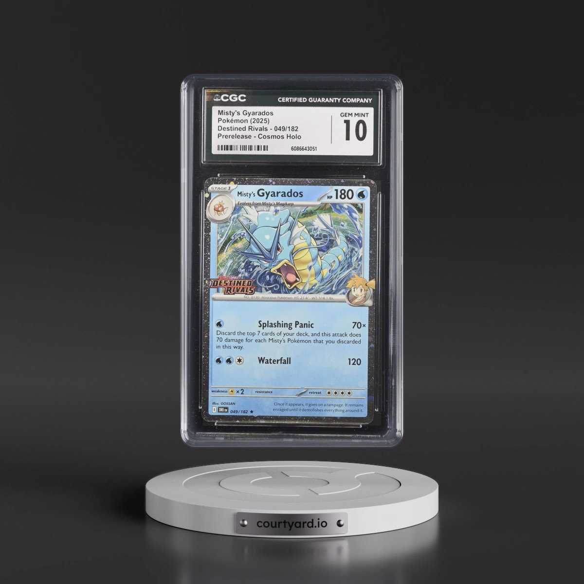 2025 Destined Rivals - DRI EN #049/182 Misty's Gyarados - Prerelease (Cosmos Holo) (CGC 10 GEM MINT)