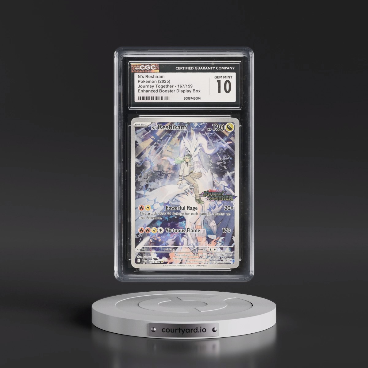 2024 Journey Together - JTG EN #167/159 N's Reshiram - Enhanced Booster Display Box (Journey Together Stamp) (Holo) (CGC 10 GEM MINT)