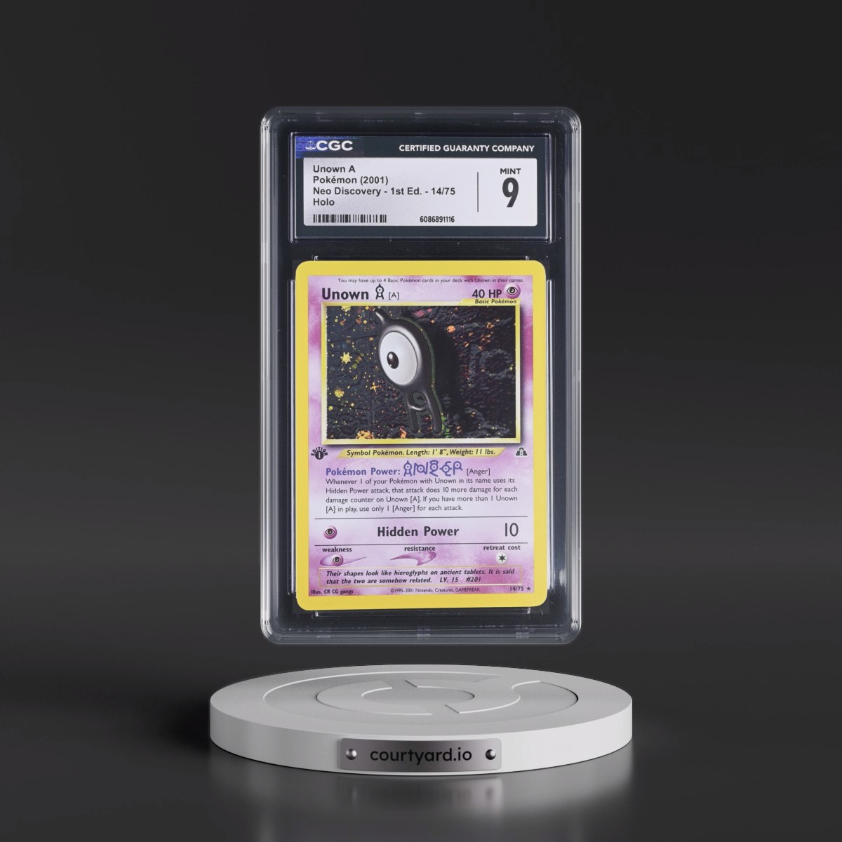 2001 Neo Discovery #14/75 Unown A - 1st Edition Holo (CGC 9 MINT)