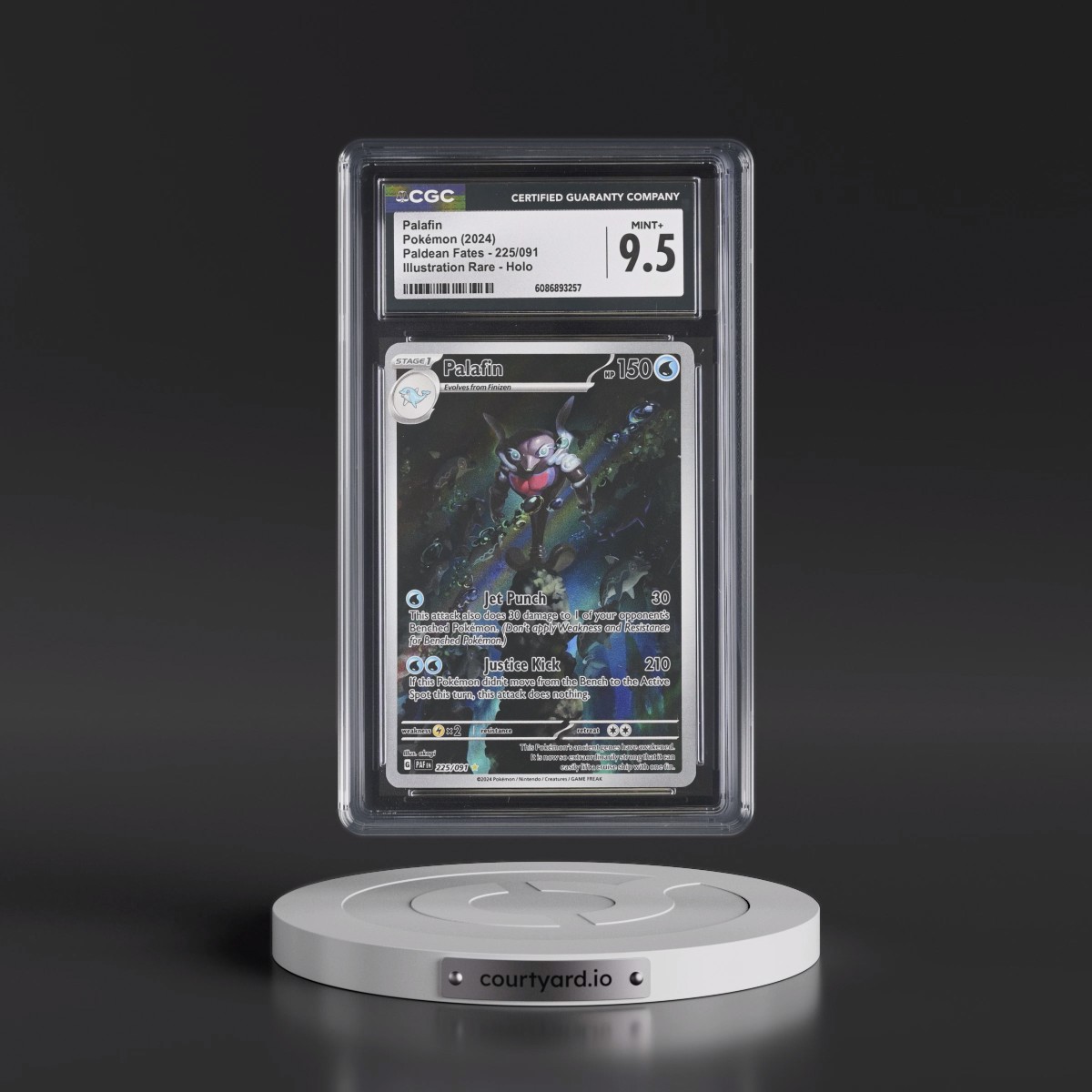 2024 Paldean Fates - PAF EN #225/091 Palafin - Illustration Rare Holo (CGC 9.5 MINT+)