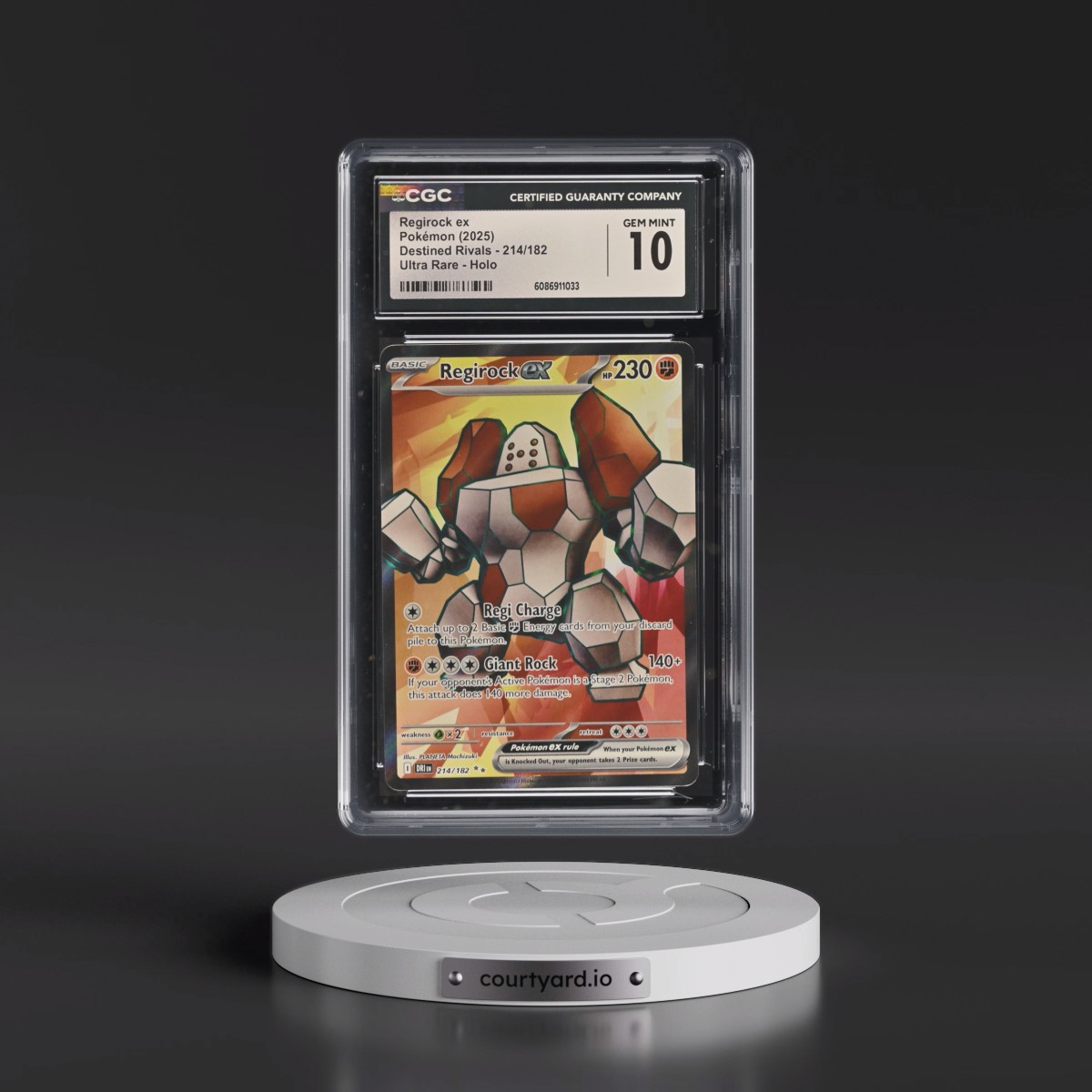 2025 Destined Rivals - DRI EN #214/182 Regirock ex - Ultra Rare Holo (CGC 10 GEM MINT)