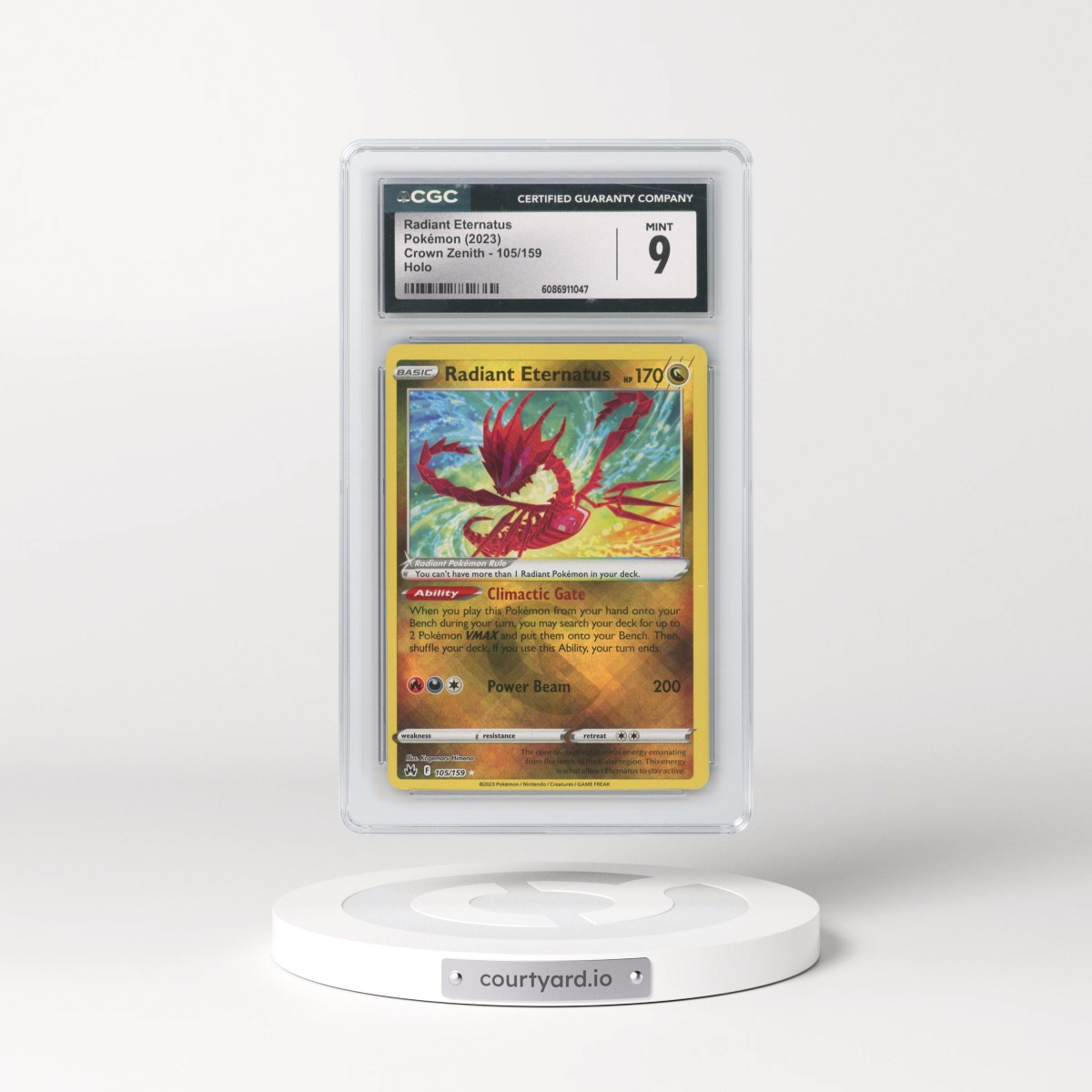 2023 Crown Zenith #105/159 Radiant Eternatus - Holo (CGC 9 MINT)