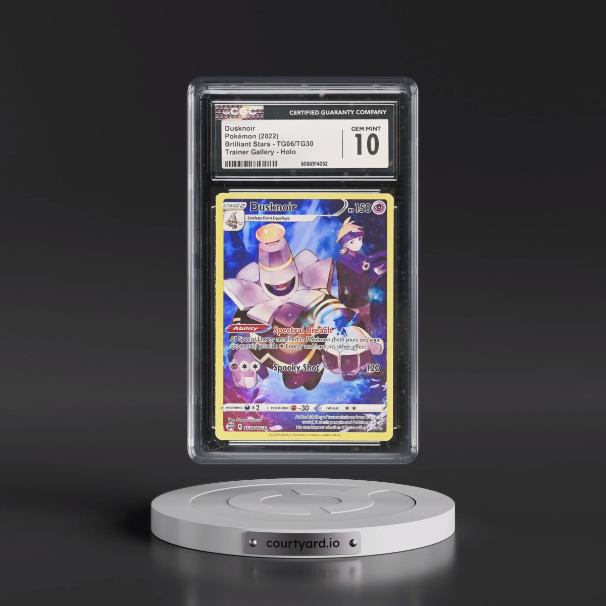 2022 Brilliant Stars #TG06/TG30 Dusknoir - Trainer Gallery Holo (CGC 10 GEM MINT)