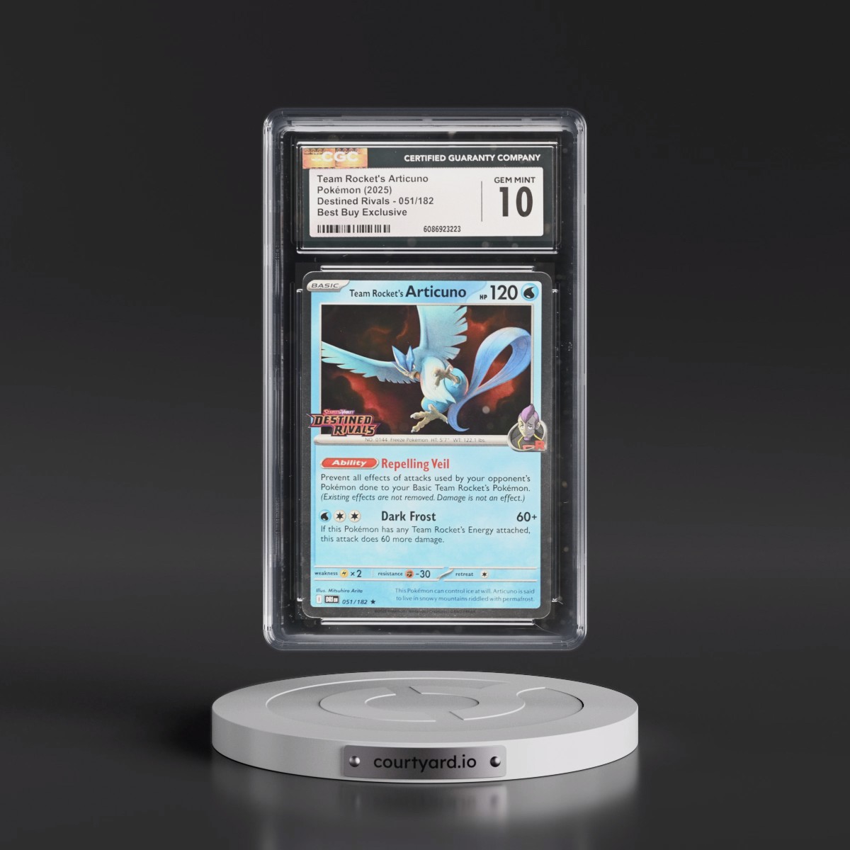 2025 Destined Rivals - DRI EN #051/182 Team Rocket's Articuno - Best Buy Exclusive (Set Logo Stamp) (CGC 10 GEM MINT)