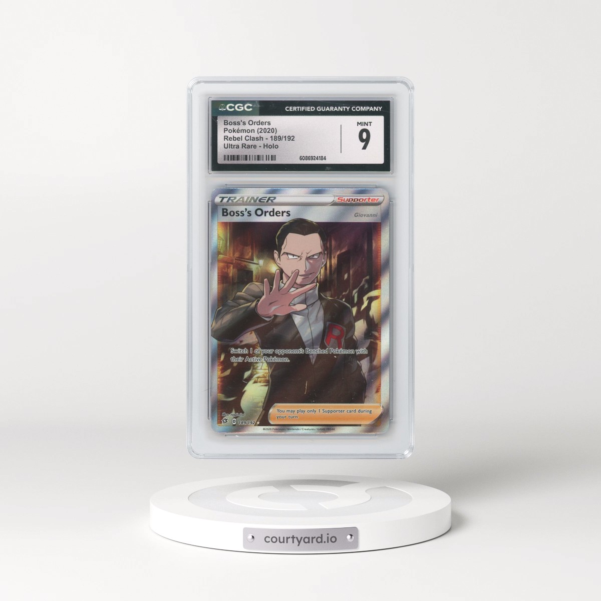 2020 Rebel Clash #189/192 Boss's Orders - Ultra Rare Holo (CGC 9 MINT)