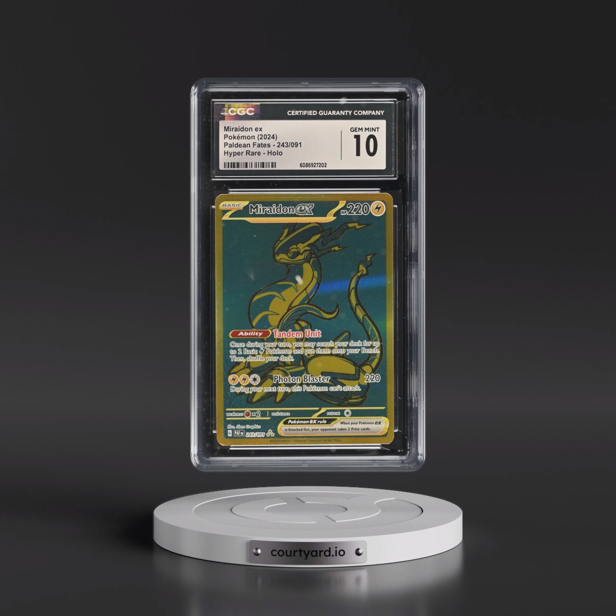 2024 Paldean Fates - PAF EN #243/091 Miraidon ex - Hyper Rare Holo (CGC 10 GEM MINT)