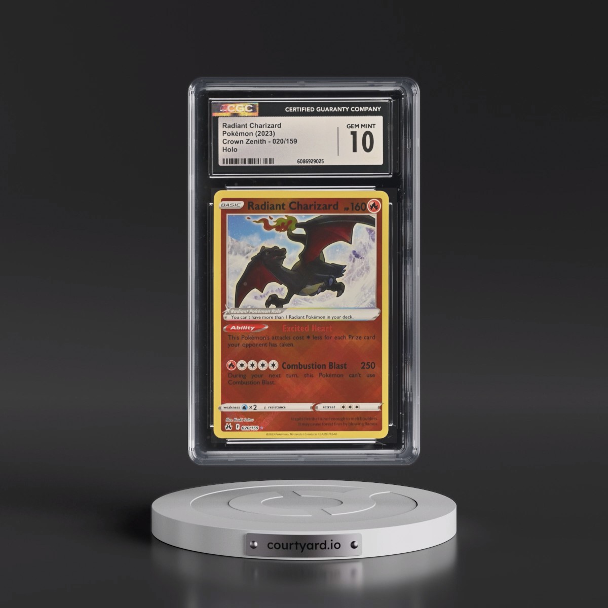 2023 Crown Zenith #020/159 Radiant Charizard - Holo (CGC 10 GEM MINT)