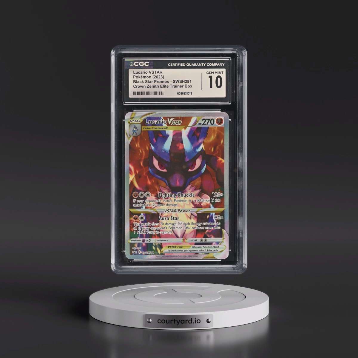 2017 Black Star Promos - Sword & Shield #SWSH291 Lucario VSTAR - Crown Zenith Elite Trainer Box (Holo) (CGC 10 GEM MINT)