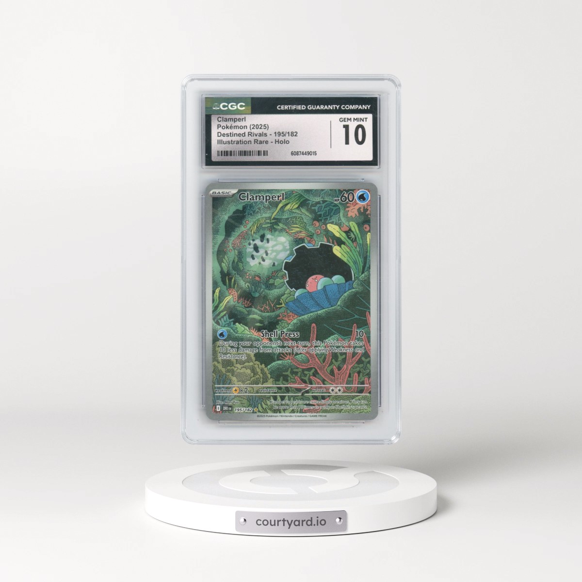2025 Destined Rivals - DRI EN #195/182 Clamperl - Illustration Rare Holo (CGC 10 GEM MINT)