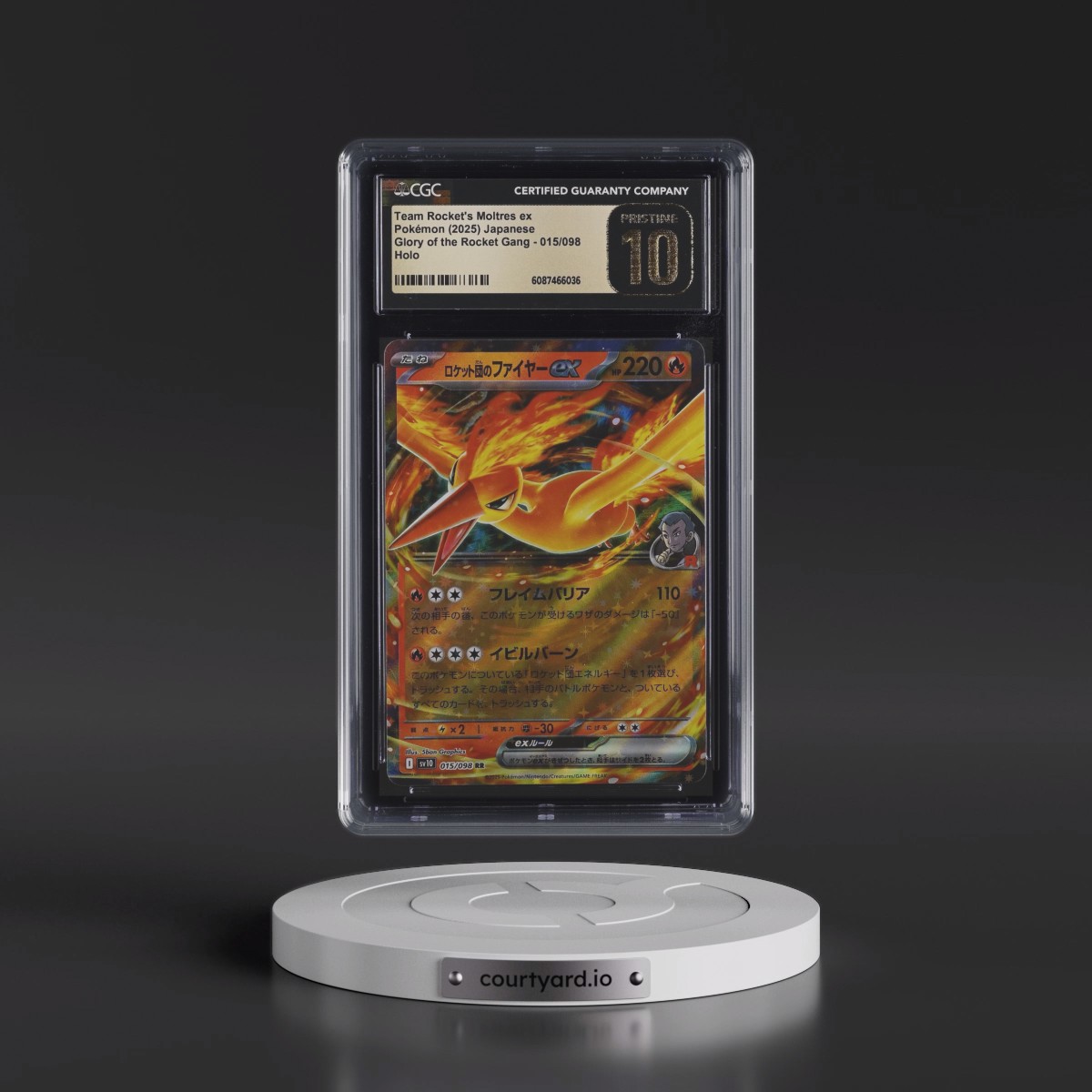 2025 Glory of the Rocket Gang - sv10 #015/098 Team Rocket's Moltres ex - Holo (CGC 10 PRISTINE)