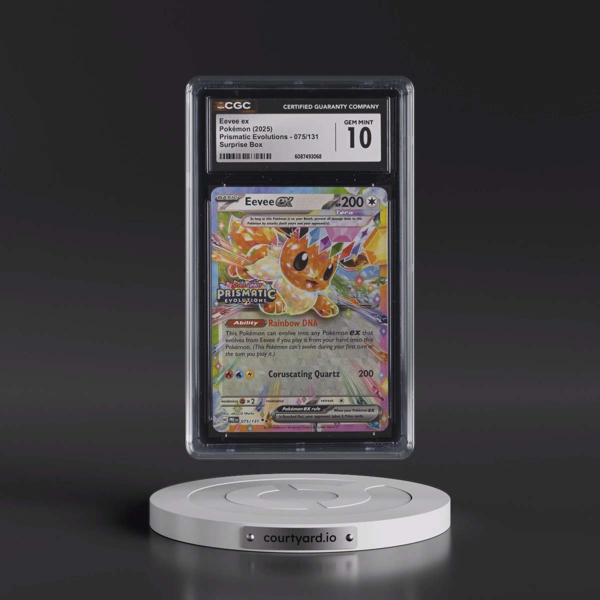 2024 Prismatic Evolutions - PRE EN #075/131 Eevee ex - Surprise Box (Prismatic Evolutions Stamp) (Holo) (CGC 10 GEM MINT)