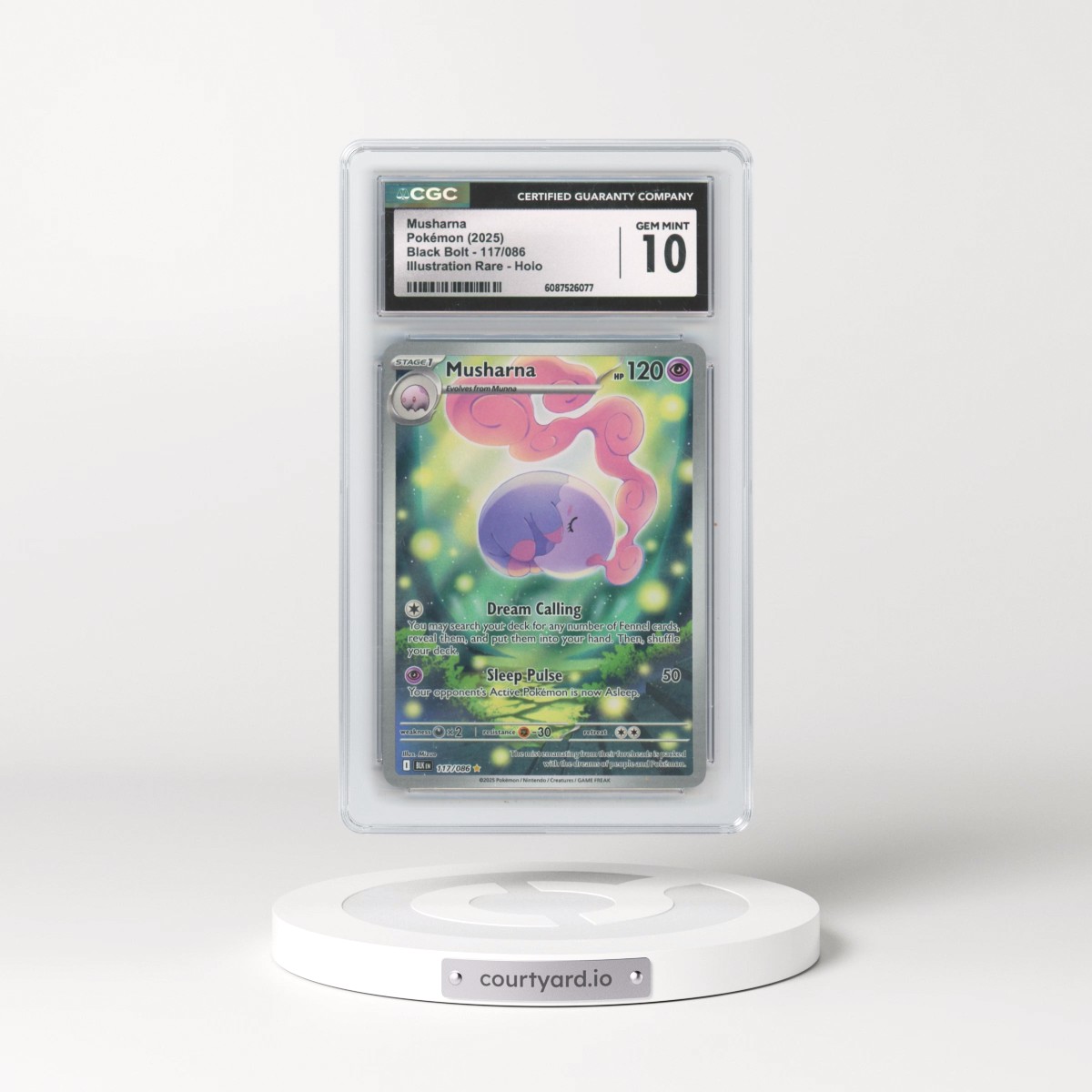 2025 Pokémon Blk EN-Black Bolt #117 Musharna - Illustration Rare (CGC 10 GEM MINT)