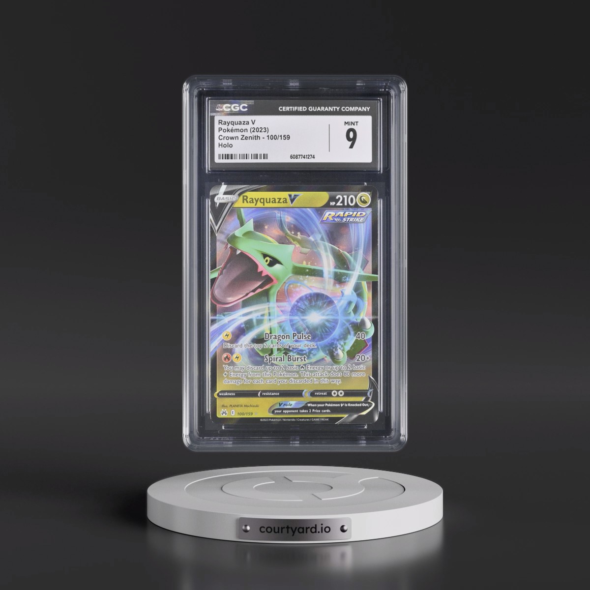 2023 Crown Zenith #100/159 Rayquaza V - Holo (CGC 9 MINT)