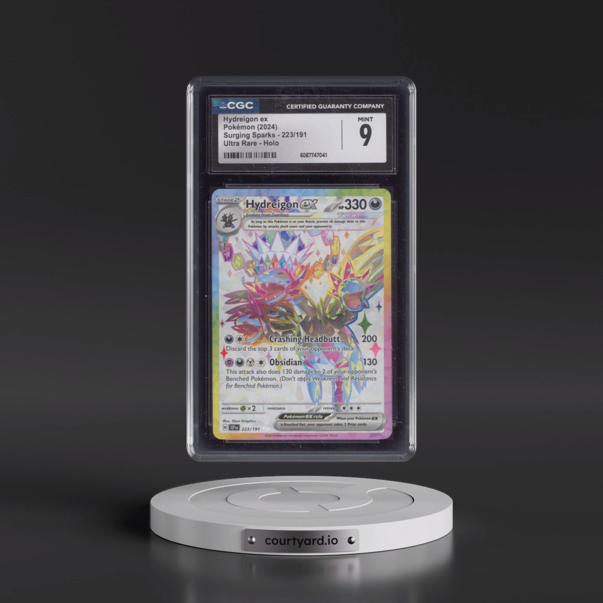 2024 Surging Sparks - SSP EN Hydreigon ex - Ultra Rare Holo #223/191 CGC 9