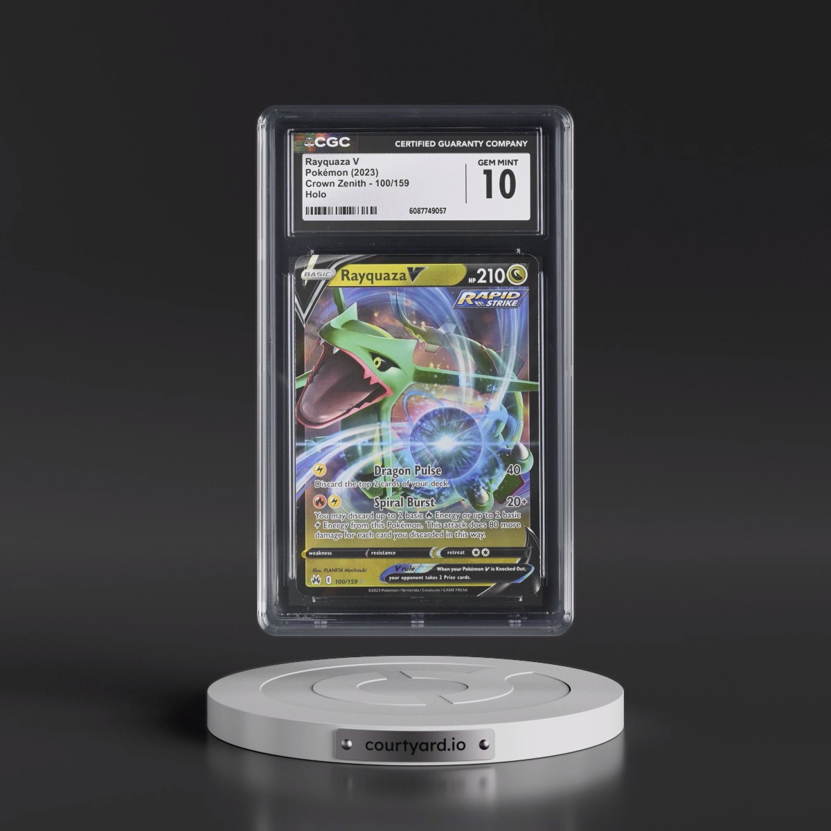 2023 Crown Zenith #100/159 Rayquaza V - Holo (CGC 10 GEM MINT)