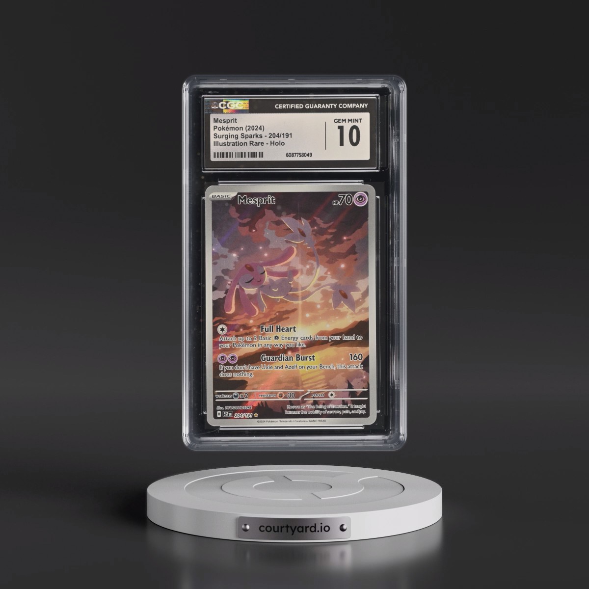 2024 Surging Sparks - SSP EN #204/191 Mesprit - Illustration Rare Holo (CGC 10 GEM MINT)