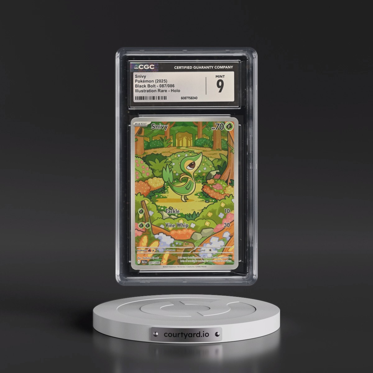 2025 Black Bolt - BLK EN #087/086 Snivy - Illustration Rare Holo (CGC 9 MINT)