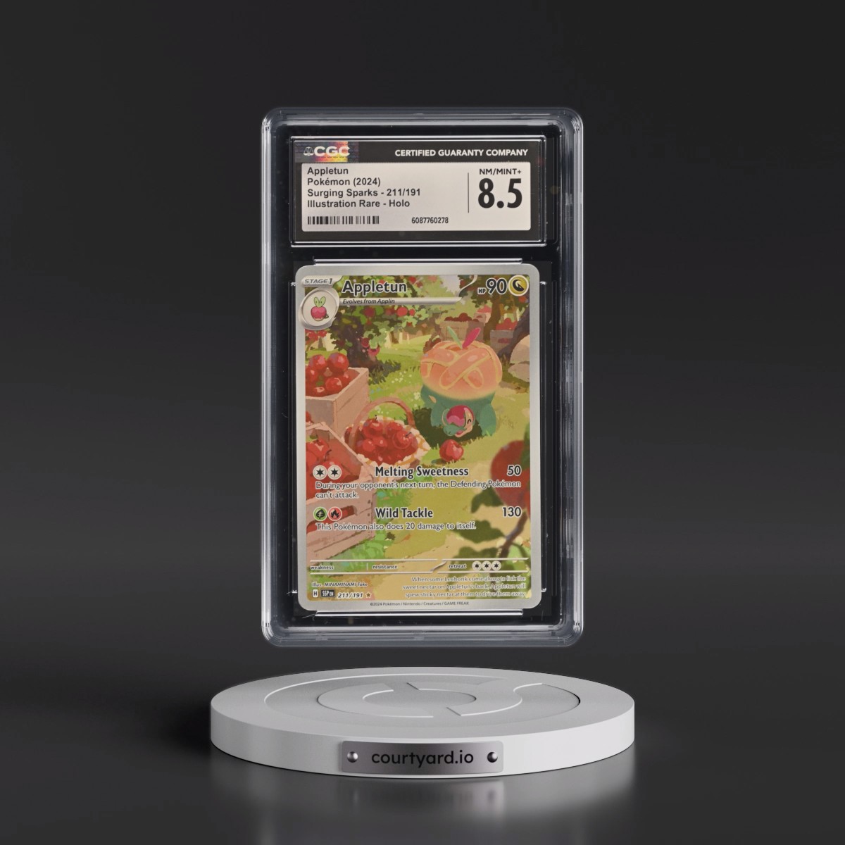 2024 Surging Sparks - SSP EN #211/191 Appletun - Illustration Rare Holo (CGC 8.5 NM-MT+)