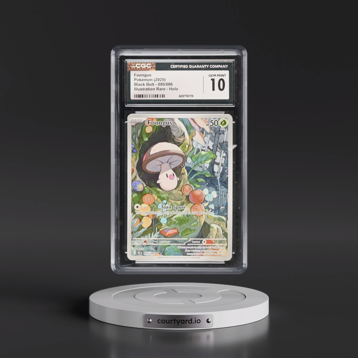 2025 Pokémon Blk EN-Black Bolt Foongus - Illustration Rare #095 CGC 10