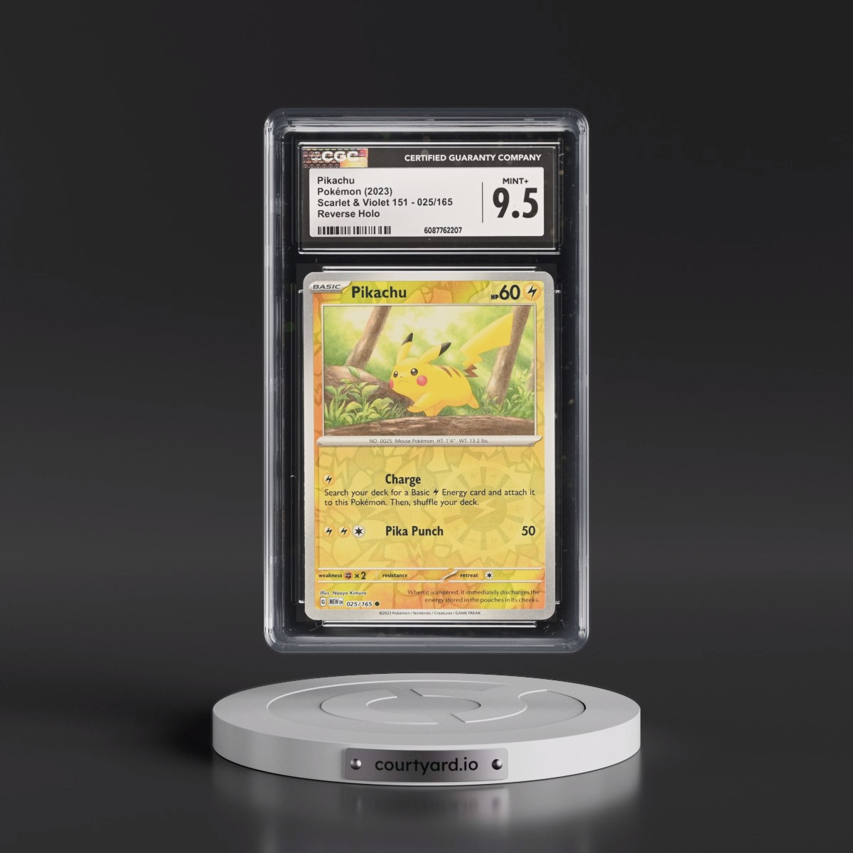 2023 Scarlet & Violet 151 - MEW EN #025/165 Pikachu - Reverse Holo (CGC 9.5 MINT+)