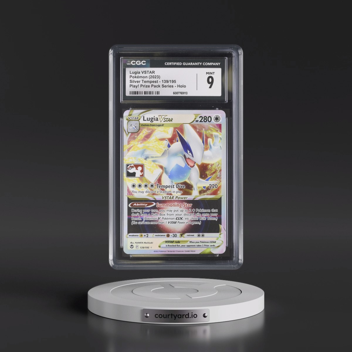 2022 Silver Tempest #139/195 Lugia VSTAR - Play! Pokémon Prize Pack Series Holo (CGC 9 MINT)