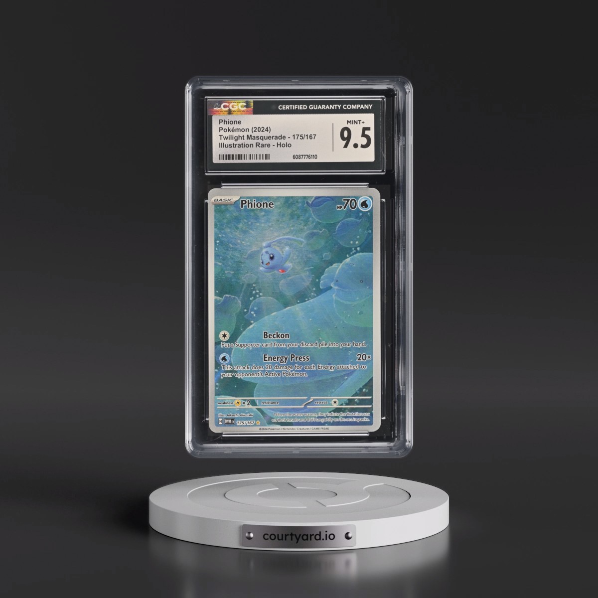 2024 Twilight Masquerade - TWM EN #175/167 Phione - Illustration Rare Holo (CGC 9.5 MINT+)