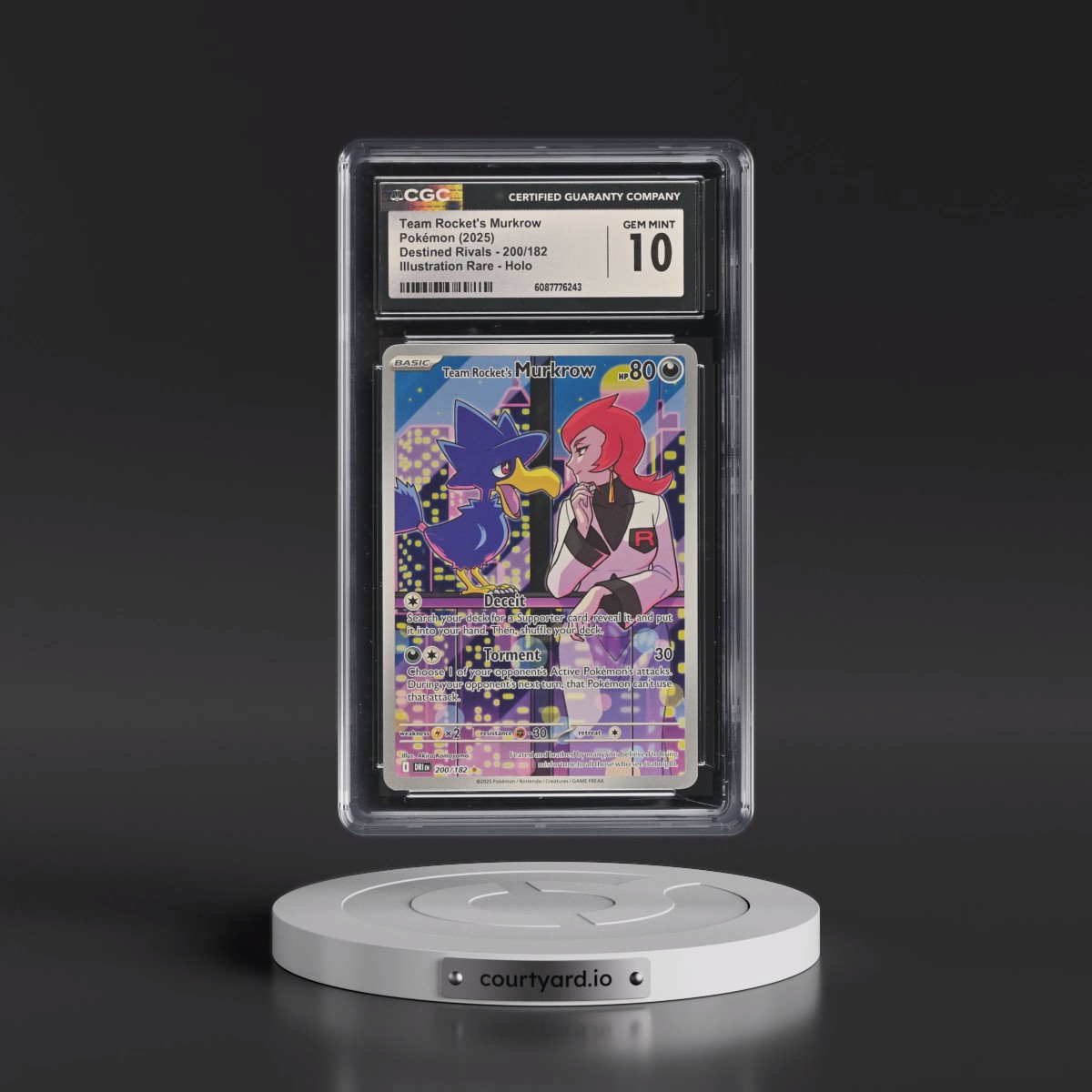 2025 Destined Rivals - DRI EN #200/182 Team Rocket's Murkrow - Illustration Rare Holo (CGC 10 GEM MINT)