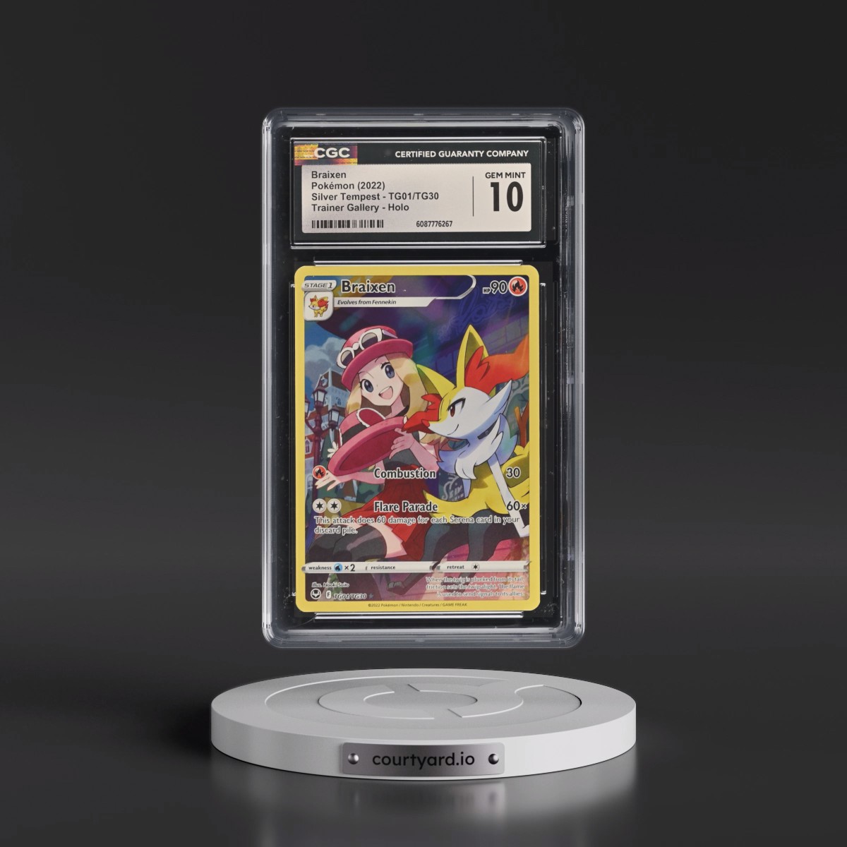 2022 Silver Tempest #TG01/TG30 Braixen - Trainer Gallery Holo (CGC 10 GEM MINT)