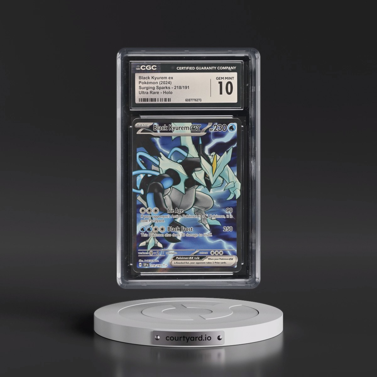 2024 Surging Sparks - SSP EN #218/191 Black Kyurem ex - Ultra Rare Holo (CGC 10 GEM MINT)