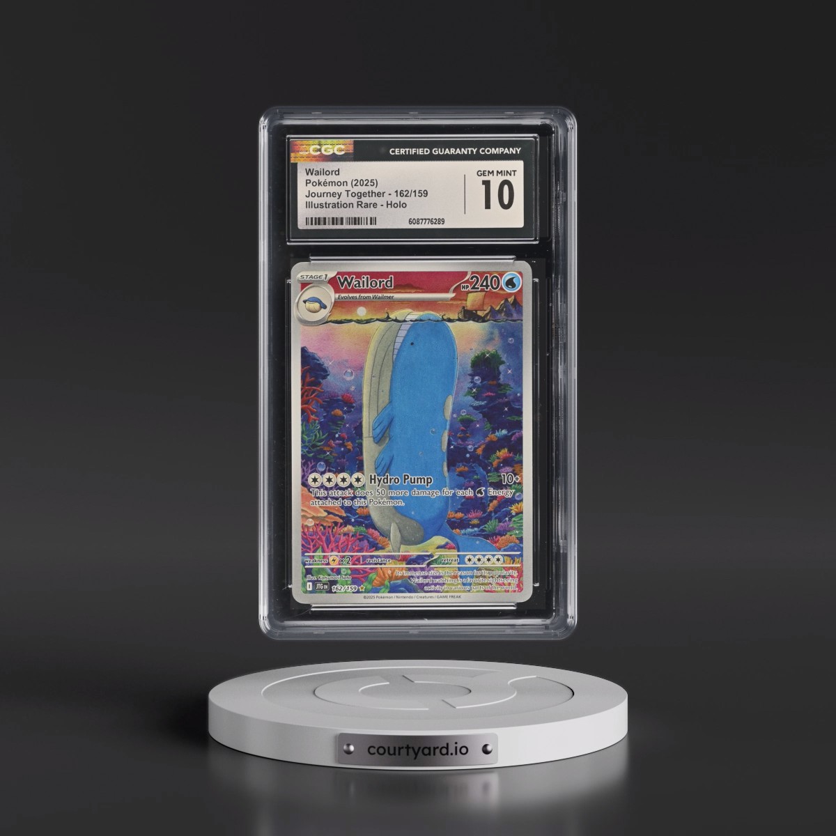 2025 Pokémon Jtg EN-Journey Together #162 Wailord - Illustration Rare (CGC 10 GEM MINT)