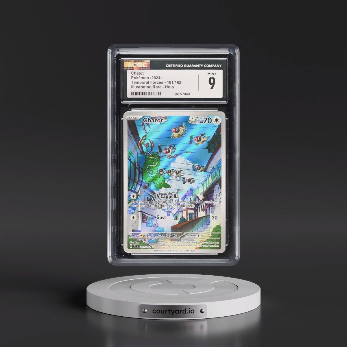 2024 Pokémon Tef EN-Temporal Forces #181 Chatot - Illustration Rare (CGC 9 MINT)