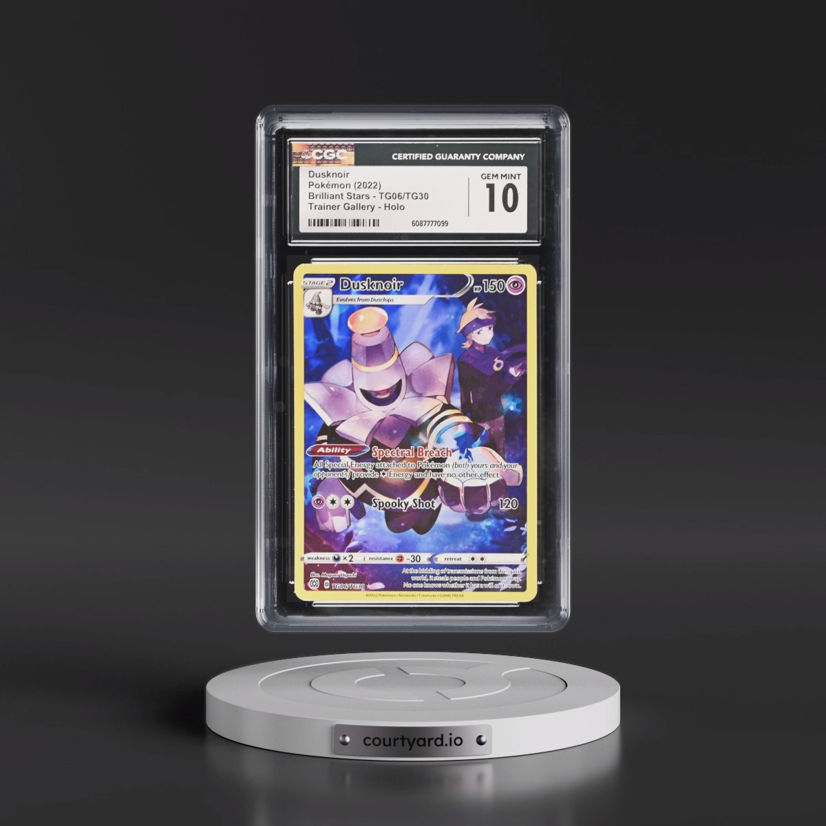 2022 Brilliant Stars #TG06/TG30 Dusknoir - Trainer Gallery Holo (CGC 10 GEM MINT)