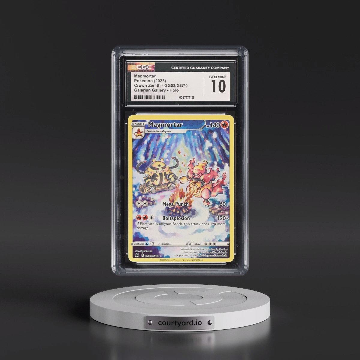 2023 Crown Zenith #GG03/GG70 Magmortar - Galarian Gallery Holo (CGC 10 GEM MINT)