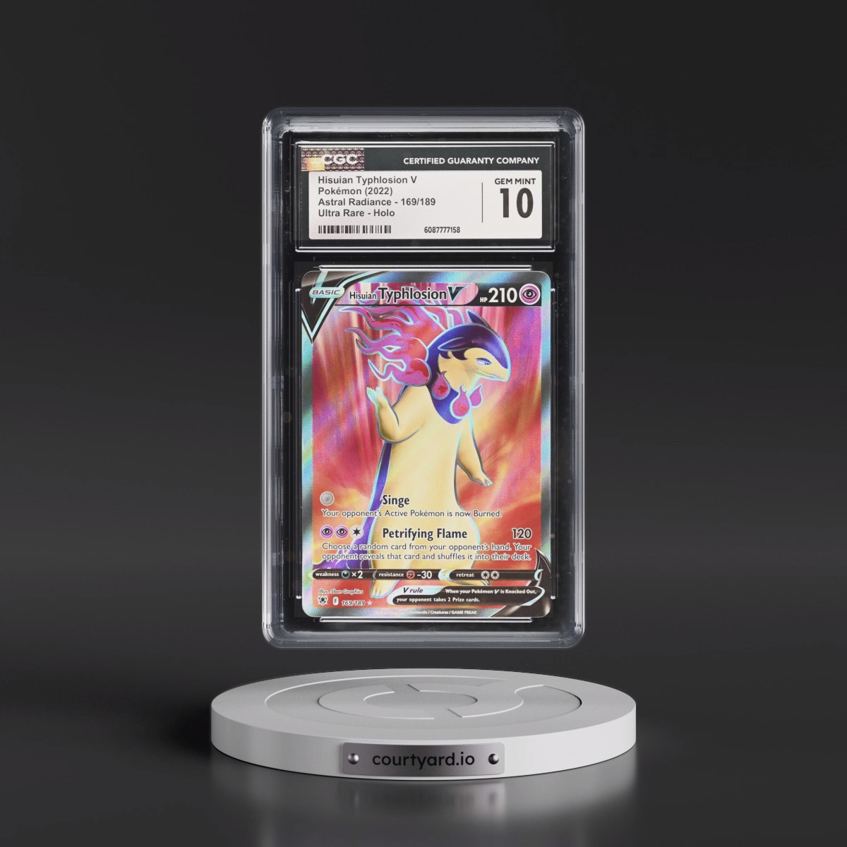 2022 Astral Radiance #169/189 Hisuian Typhlosion V - Holo (CGC 10 GEM MINT)