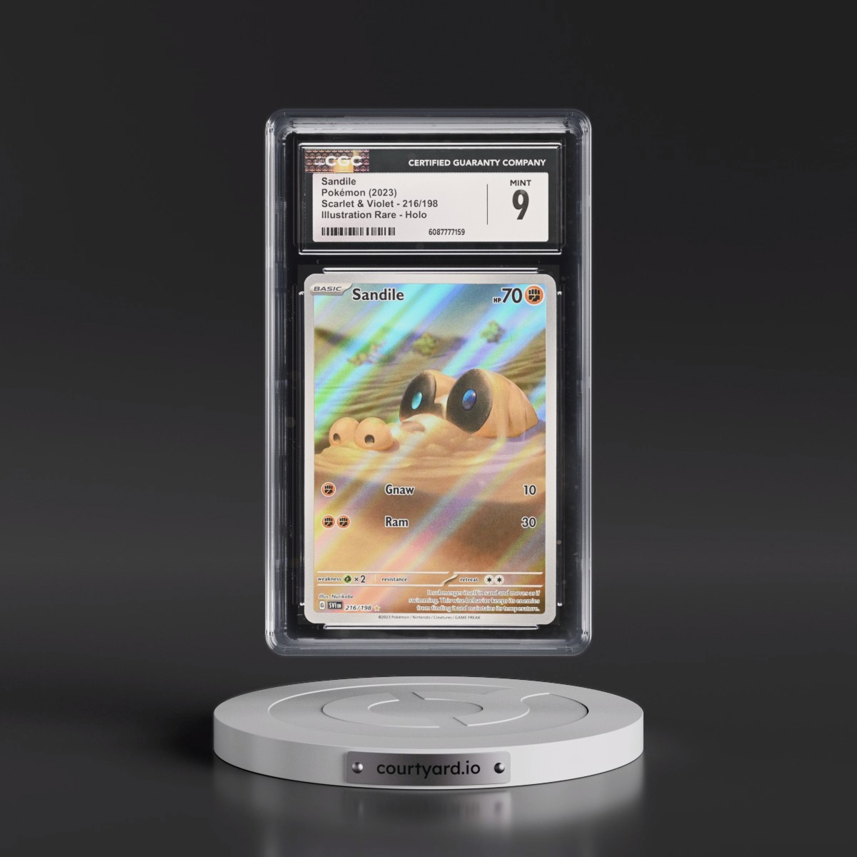 2023 Scarlet & Violet #216/198 Sandile - Illustration Rare Holo (CGC 9 MINT)