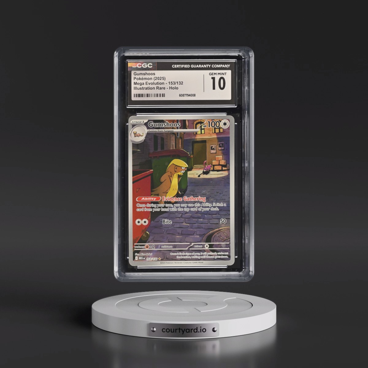 2025 Mega Evolution - MEG EN #153/132 Gumshoos - Illustration Rare Holo (CGC 10 GEM MINT)