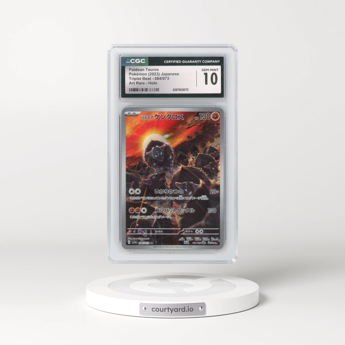 2023 Triplet Beat #084/073 Paldean Tauros - Art Rare Holo (CGC 10 GEM MINT)