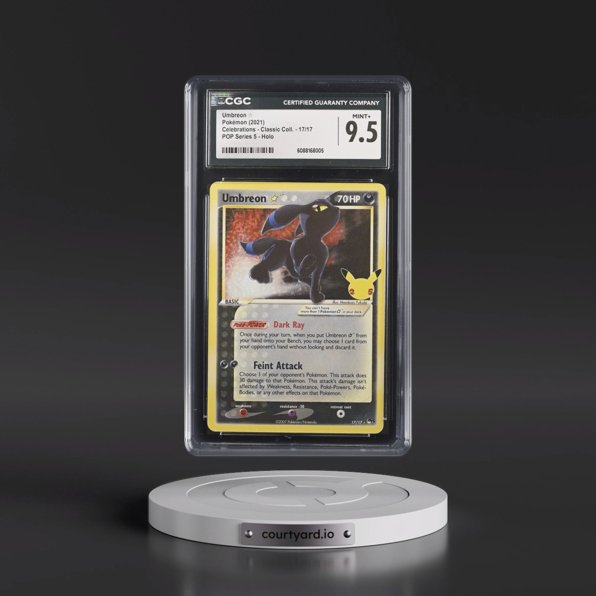 2021 Celebrations - Classic Collection #17/17 Umbreon â?? - POP Series 5 Holo (CGC 9.5 MINT+)