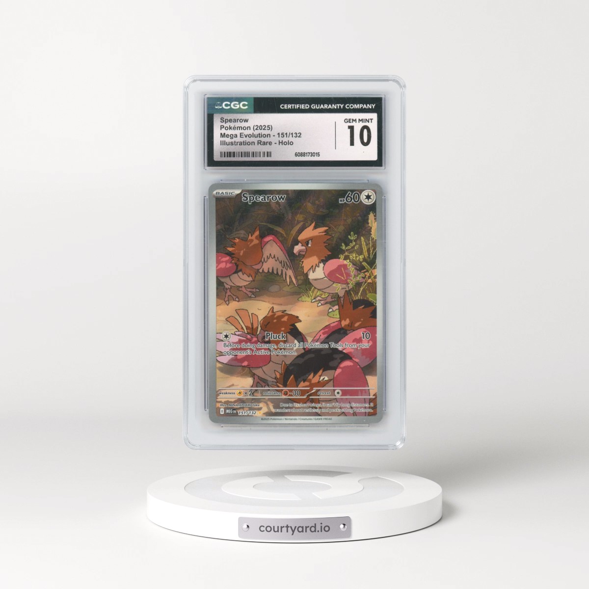 2025 Pokémon Mega Evolution #151/132 Spearow - Illustration Rare Holo (CGC 10 GEM MINT)
