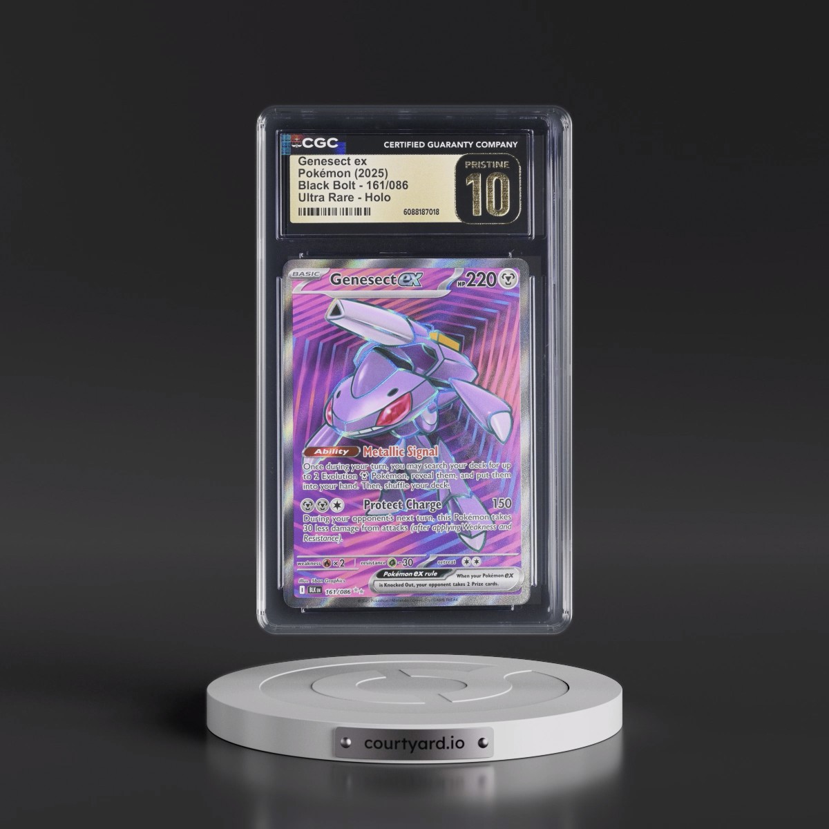 2025 Black Bolt - BLK EN #161/086 Genesect ex - Ultra Rare Holo (CGC 10 PRISTINE)