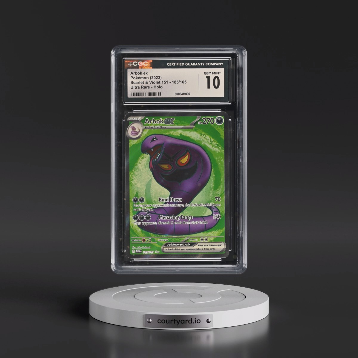 2023 Scarlet & Violet 151 - MEW EN #185/165 Arbok ex - Ultra Rare Holo (CGC 10 GEM MINT)