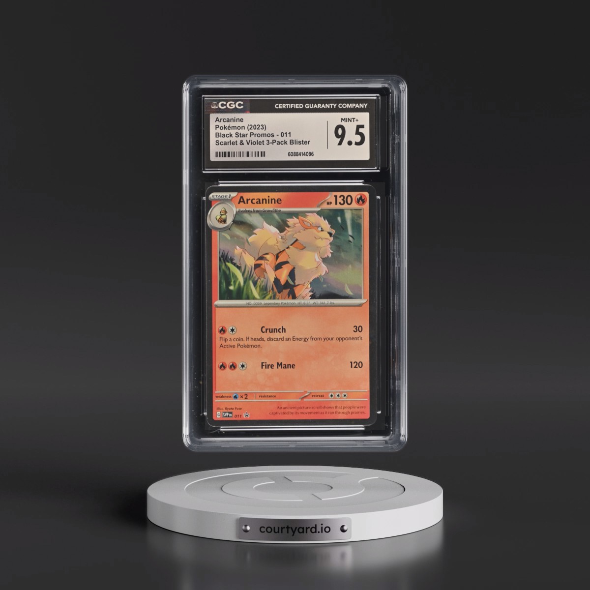 2023 Black Star Promos - Scarlet & Violet SVPEN #011 Arcanine - Scarlet & Violet 3-Pack Blister (Cosmos Holo) (CGC 9.5 MINT+)