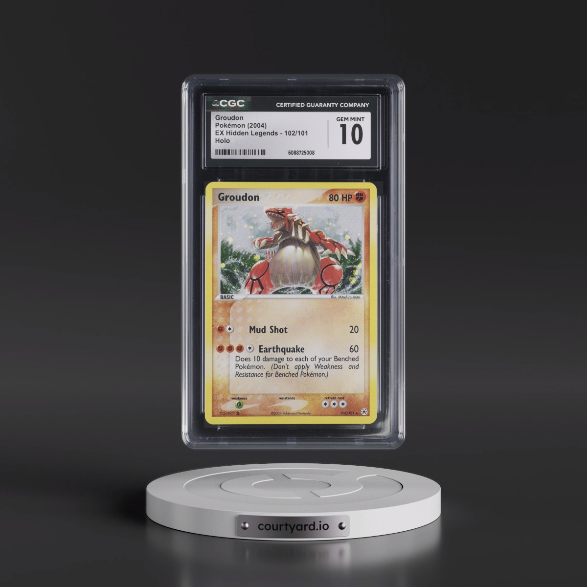 2004 Pokémon EX Hidden Legends #102 Groudon - Holo (CGC 10 GEM MINT)